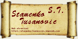 Stamenko Tušanović vizit kartica